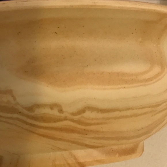 Unbranded Marble Style Swirl Ceramic BIG BOWL Muted Tan and Cream Swirling Tones - Picture 9 of 12